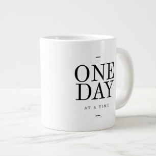 Caneca De Café Grande Um dia inspirando sobriedade citação preto branc