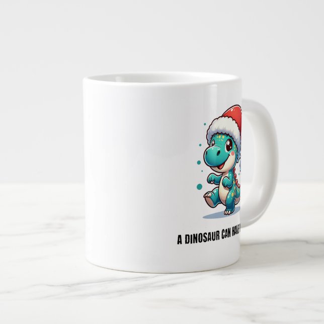 Caneca De Café Grande Um Dinossauro Também Pode Divertir-Se! (Frente Esquerda)