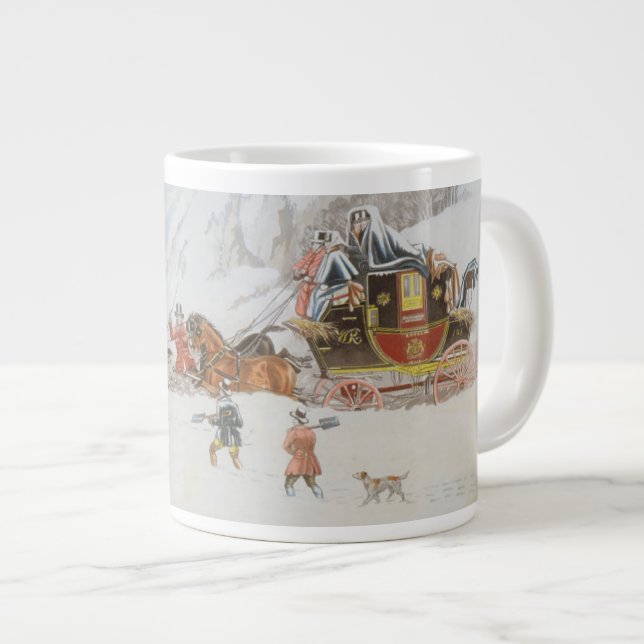Caneca De Café Grande Um e-mail na neve profunda (Frente Esquerda)