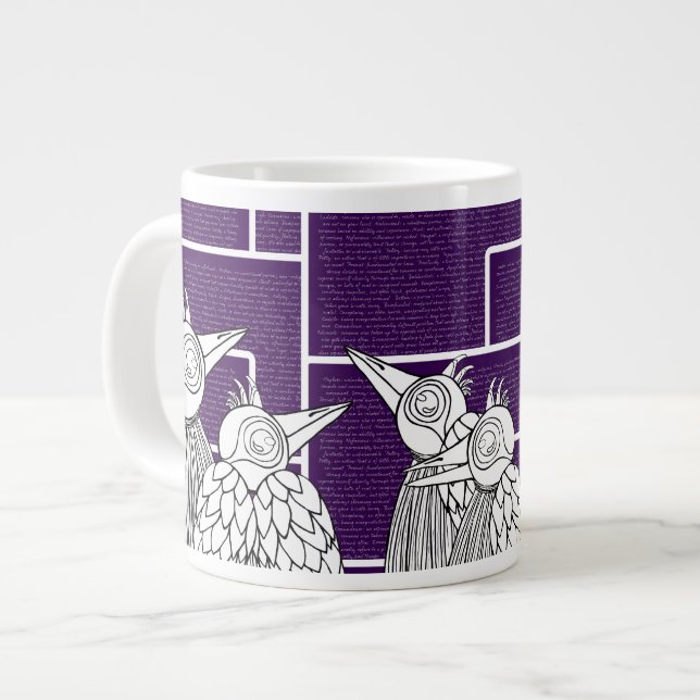 Caneca De Café Grande Um Encontro de Pássaros em Palavras (Frente Esquerda)