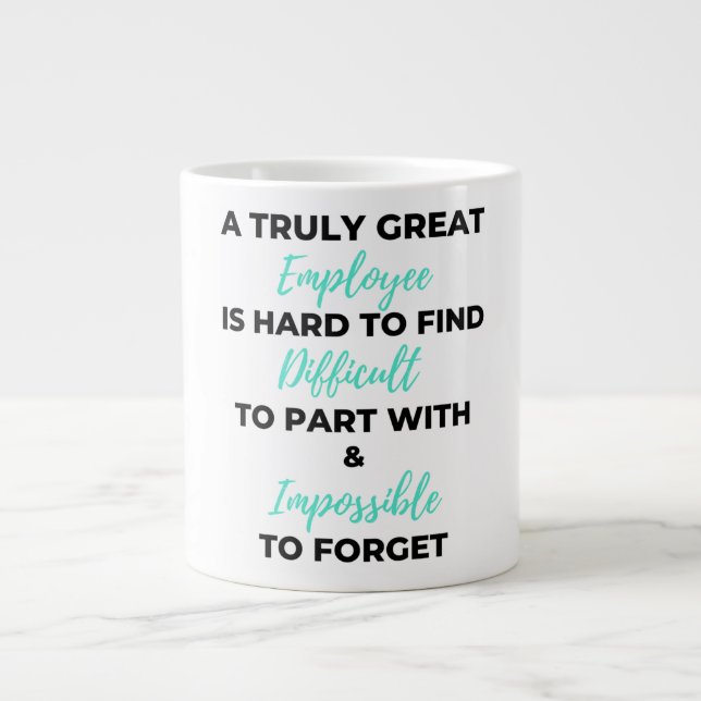 Caneca De Café Grande Um Funcionário Realmente Ótimo É Difícil De Encont (Frente)