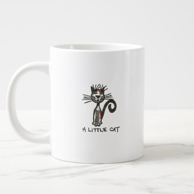Caneca De Café Grande Um Gato Pequeno (Esquerda)