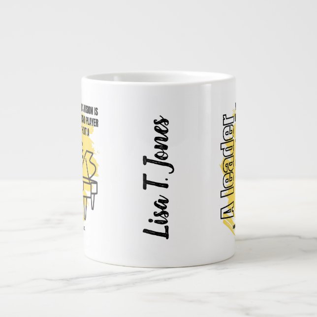 Caneca De Café Grande Um Líder Sem Uma Visão (Frente)