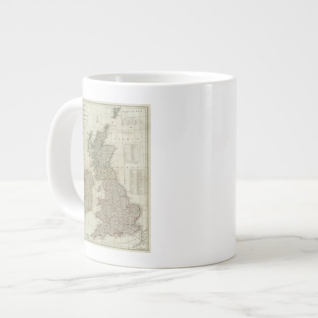 Caneca De Café Grande Um mapa completo das Ilhas Britânicas (Frente Esquerda)