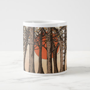Caneca De Café Grande Um maravilhoso pôr do sol na floresta