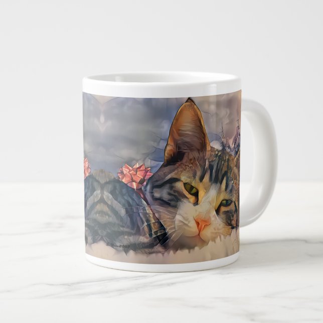 Caneca De Café Grande Um Natal de Kitten (Frente Esquerda)