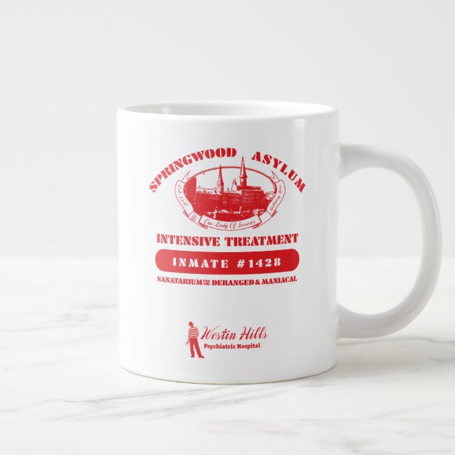 Caneca De Café Grande Um pesadelo na Elm Street | Asilo de Springwood (Direita)