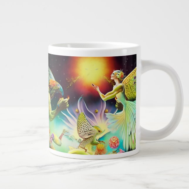 Caneca De Café Grande Um Tempo de Pintura de Óleo Recompensa (Direita)
