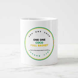 Caneca De Café Grande Um Um Coco Cesto Cheio