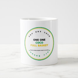 Caneca De Café Grande Um Um Coco Cesto Cheio