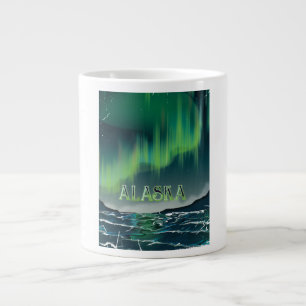 Caneca De Café Grande Um Viagens vintage de poster de Aurora do Alasca
