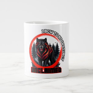 Caneca De Café Grande Uma arte de vida selvagem de um lobo preto em uma