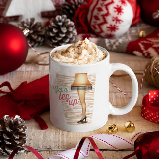Caneca De Café Grande Uma lâmpada de natal | Subir a Perna