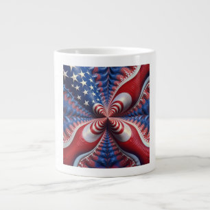 Caneca De Café Grande Uma Mistura Da Bandeira Americana E Um Fractal