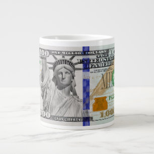 Caneca De Café Grande Uma Nota de Um Milhão de Dólares