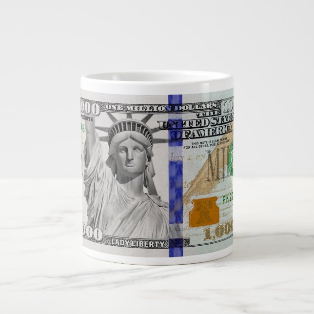 Caneca De Café Grande Uma Nota de Um Milhão de Dólares (Frente)