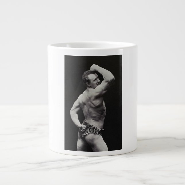 Caneca De Café Grande Uma Nova Pose de Homens Fortes Eugen Sandow Fisicu (Frente)