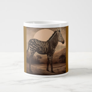 Caneca De Café Grande Uma Zebra Melanística Pastando