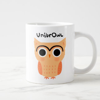 Caneca De Café Grande UnibrOwl Unibrow Owl | Coruja-de-sobrancelhas-grac