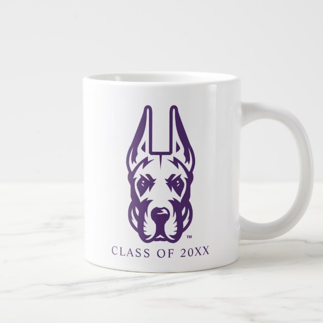 Caneca De Café Grande Universidade de Albany Great Dane Mascot Head (Direita)