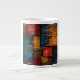 Caneca De Café Grande Upcycled Wool Sari Patchwork Sustainable Maximalis