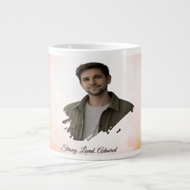 Caneca De Café Grande Upload His Photo- Personalized Custom Gift for Him (Frente)