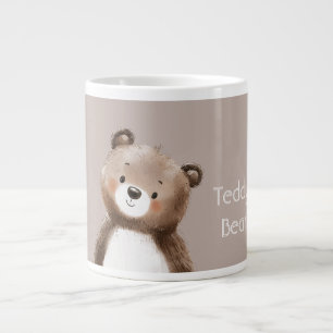 Caneca De Café Grande Ursa de pelúcia marrom doce branca fofa