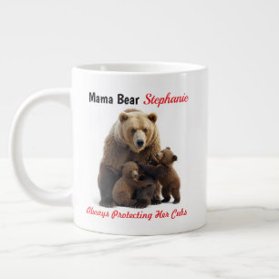 Caneca De Café Grande Urso de Mama Bonita e Cubs Personalizados