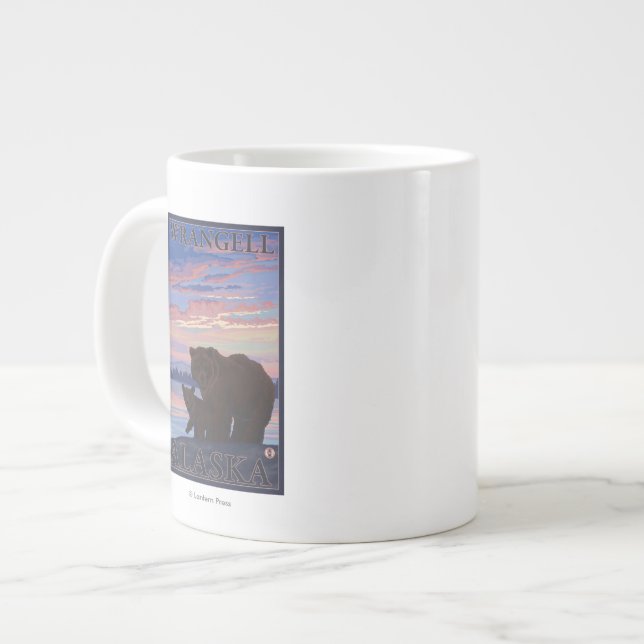 Caneca De Café Grande Urso e Cub - Wrangell, Alaska (Frente Esquerda)