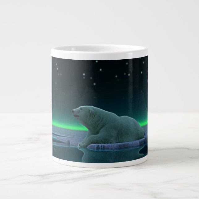 Caneca De Café Grande Urso Polar De Borda De Gelo (Frente)