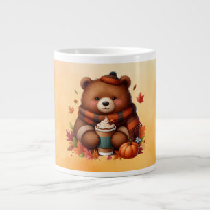 Caneca De Café Grande Urso Russo/Vintage de outono