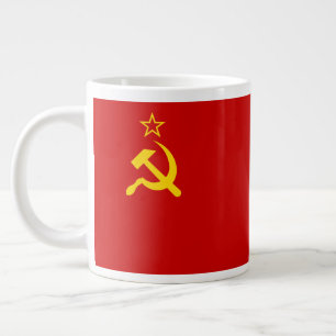 Caneca De Café Grande URSS União Soviética Comunista Foice e Martelo