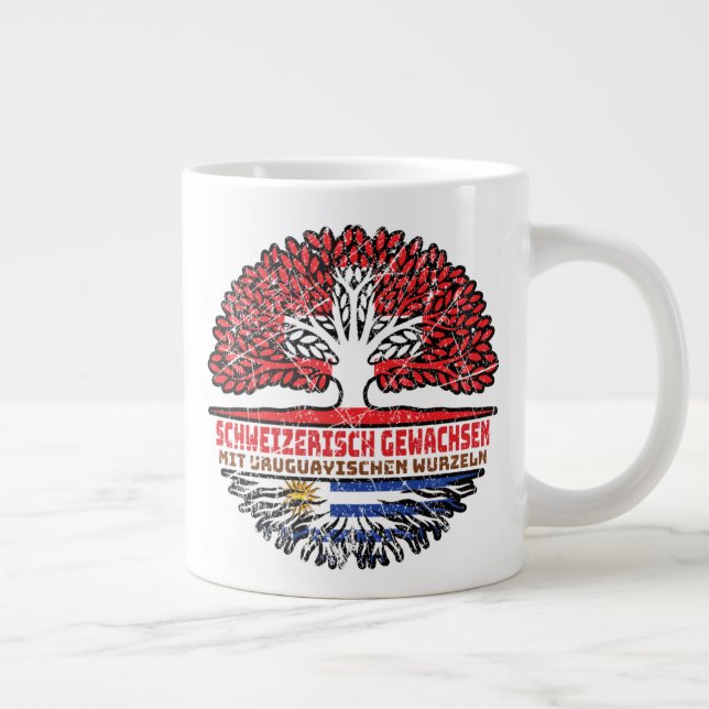 Caneca De Café Grande Uruguai Uruguai Schweizer Schweiz Baum Wurzel (Direita)