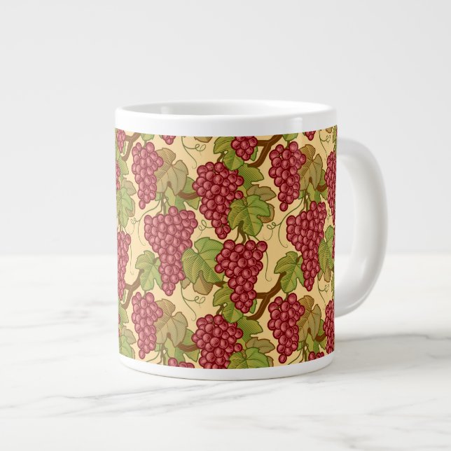 Caneca De Café Grande Uvas (Frente Esquerda)