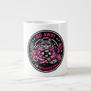 Caneca De Café Grande Vá Embora Estou Introvertendo Gatinho Fofo Enrolad