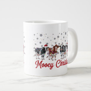 Caneca De Café Grande Vaca Adorável de Natal Mooey Significando presente