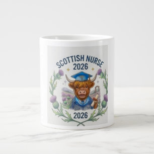 Caneca De Café Grande Vaca das Terras Altas Fofa de Enfermagem Graduada