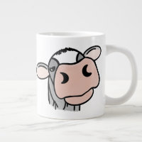 vaca de desenho animado preto branco rosa beijo ci