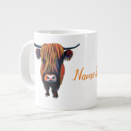 Caneca De Café Grande Vaca do planalto com nome editável