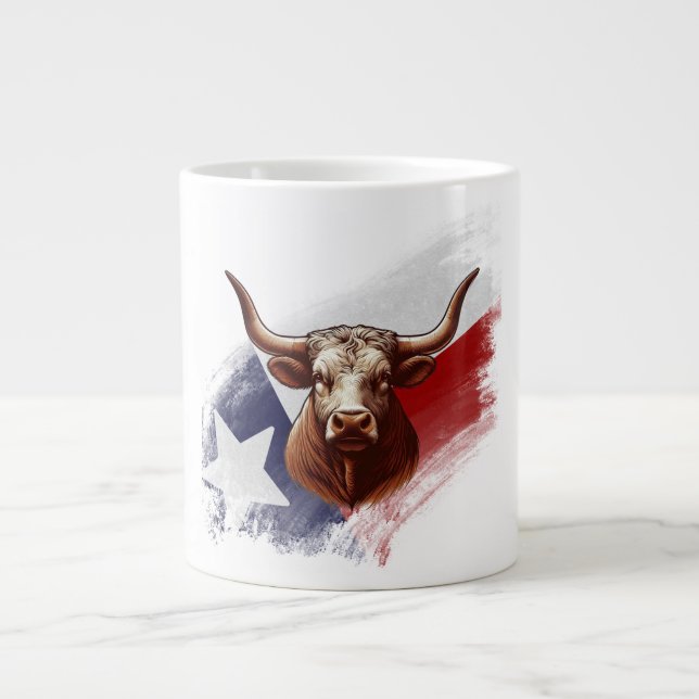 Caneca De Café Grande Vaca longhorn do Texas (Frente)