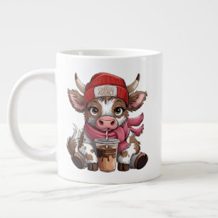 Caneca De Café Grande Vaca Viciada em Café