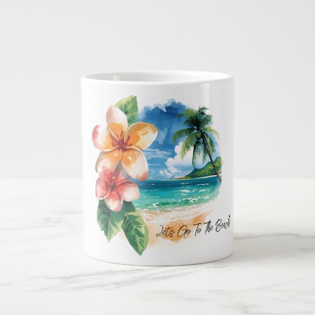 Caneca De Café Grande Vacation, Lets Go To The Beach  (Frente)
