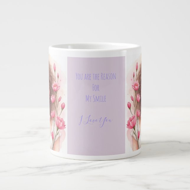 Caneca De Café Grande Valentine, You're the Reason for My Smile (Frente)