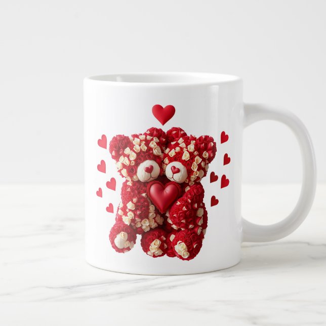 Caneca De Café Grande Valentines Day Teddy Bear Mug (Direita)