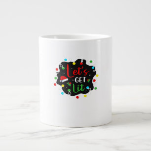 Caneca De Café Grande Vamos Sai Engraçado Luzes De Bebendo De Natal Sant
