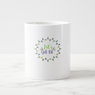 Caneca De Café Grande Vamos Sai Engraçado Luzes De Natal Festivas