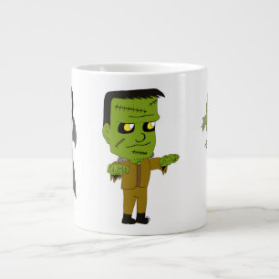 Caneca De Café Grande Vampiro Chibi, monstro e múmia