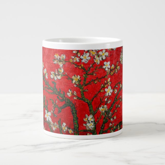 Caneca De Café Grande Van Gogh Almond Blossoms Red (Frente)