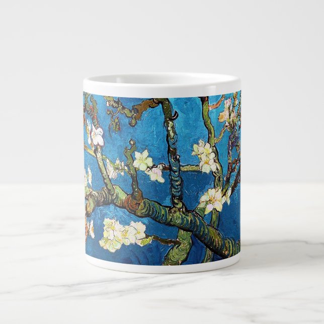 Caneca De Café Grande Van Gogh Blossoming Almond Tree Fine Art (Frente)