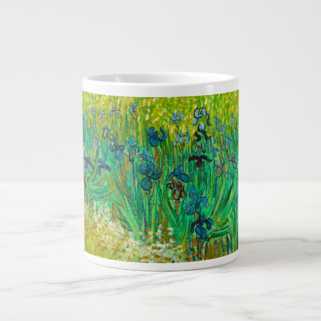 Caneca De Café Grande Van Gogh Field com Irrises Perto de Arles (Frente)